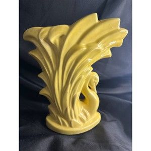 McCoy Pottery 1940's Yellow Swan Vase - Great Condition